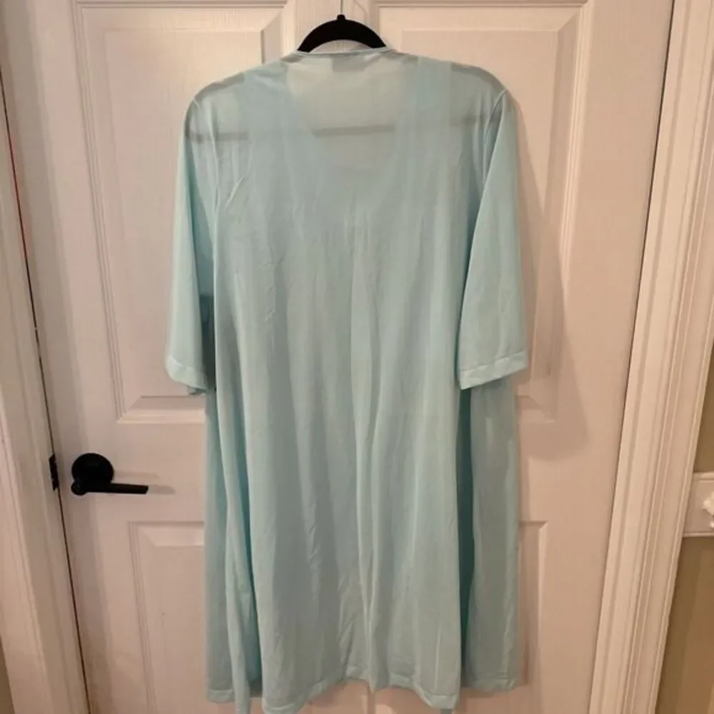 Vtg VASSARETTE Aqua ‎ Nylon Nightgown & Robe Matching set Sz L Made in USA NEW